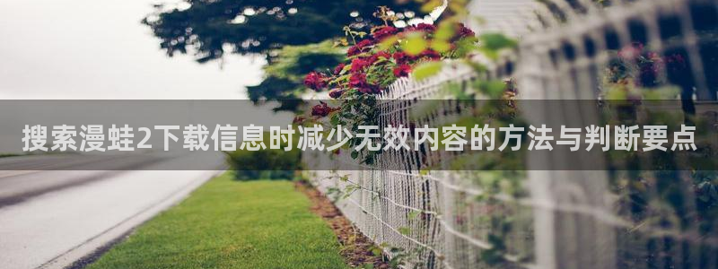 漫画岛作品排行榜：搜索漫蛙2下载信息时减少无效内容的方法与判断要点